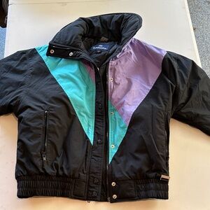 Albert Weiss Edelweiss Black, Teal, and Purple Ladies Puffer Jacket
